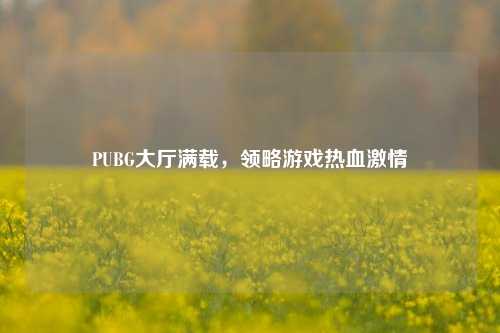 PUBG大厅满载，领略游戏热血激情