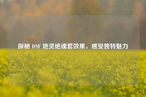 探秘 DNF 地灵绝魂套效果，感受独特魅力