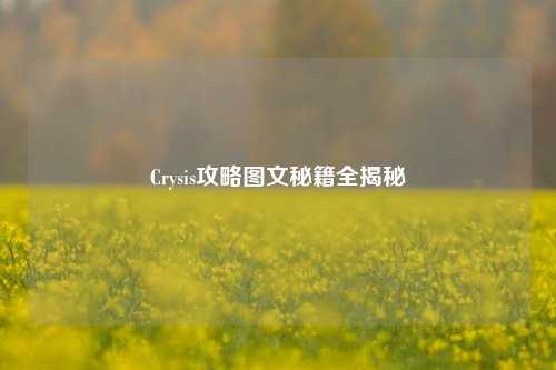 Crysis攻略图文秘籍全揭秘