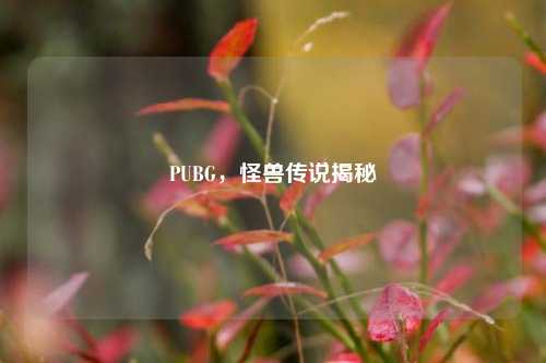 PUBG，怪兽传说揭秘