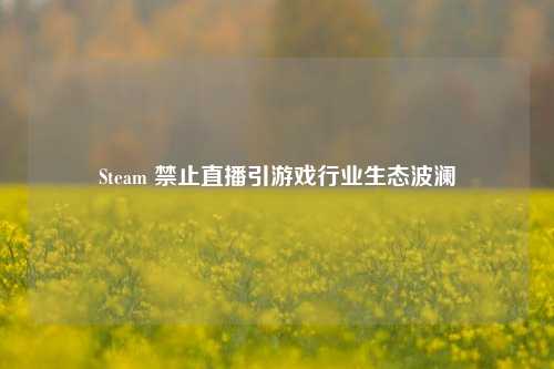 Steam 禁止直播引游戏行业生态波澜