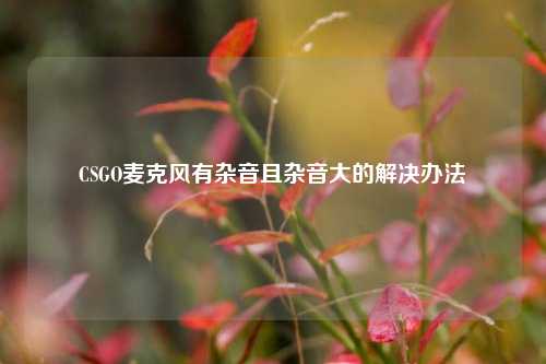 CSGO麦克风有杂音且杂音大的解决办法
