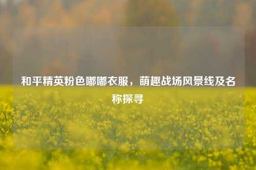 和平精英粉色嘟嘟衣服，萌趣战场风景线及名称探寻