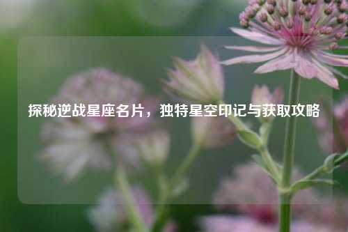 探秘逆战星座名片，独特星空印记与获取攻略