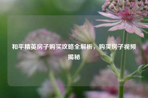 和平精英房子购买攻略全解析，购买房子视频揭秘