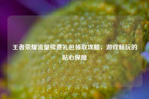王者荣耀流量续费礼包领取攻略，游戏畅玩的贴心保障