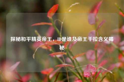 探秘和平精英帝王，ID是谁及帝王干拉含义揭秘