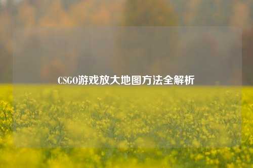CSGO游戏放大地图方法全解析
