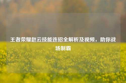 王者荣耀赵云技能连招全解析及视频，助你战场制霸