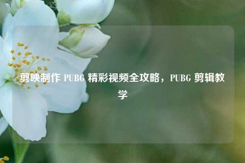 剪映制作 PUBG 精彩视频全攻略，PUBG 剪辑教学