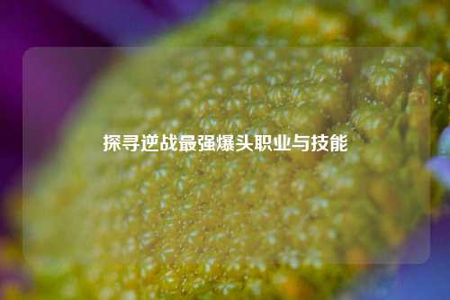 探寻逆战最强爆头职业与技能