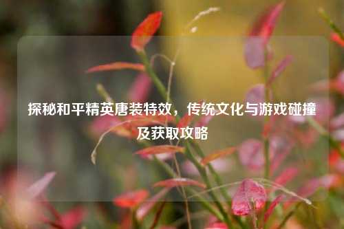 探秘和平精英唐装特效，传统文化与游戏碰撞及获取攻略