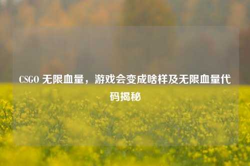 CSGO 无限血量，游戏会变成啥样及无限血量代码揭秘