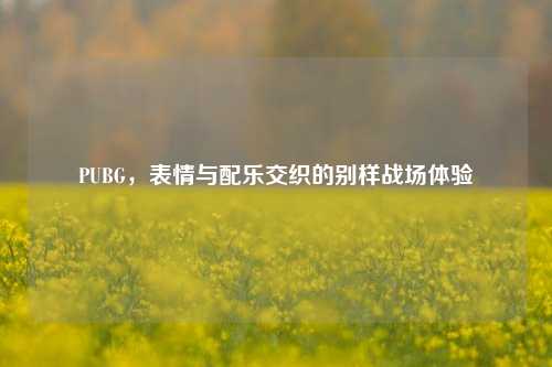 PUBG，表情与配乐交织的别样战场体验