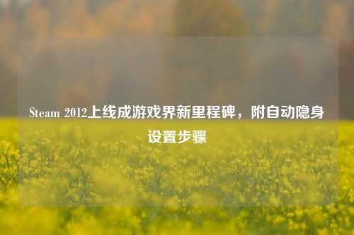 Steam 2012上线成游戏界新里程碑，附自动隐身设置步骤