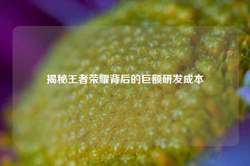 揭秘王者荣耀背后的巨额研发成本