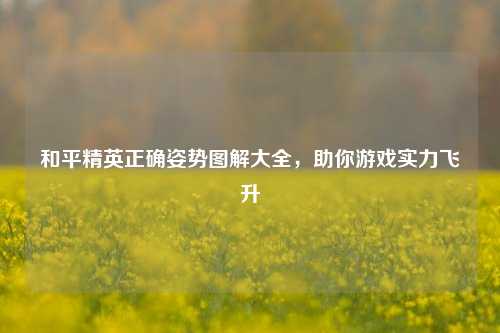 和平精英正确姿势图解大全,助你游戏实力飞升