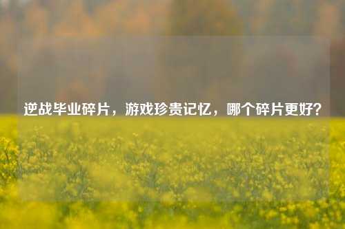 逆战毕业碎片，游戏珍贵记忆，哪个碎片更好？