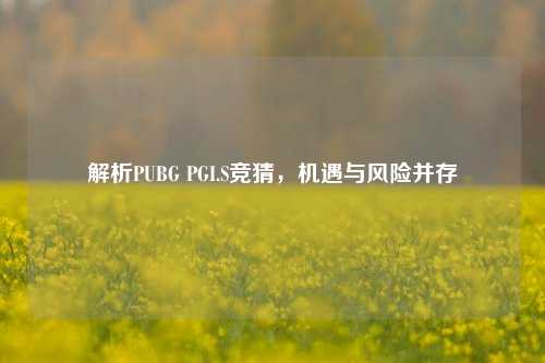 解析PUBG PGI.S竞猜，机遇与风险并存