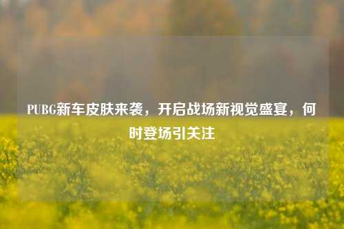 PUBG新车皮肤来袭,开启战场新视觉盛宴,何时登场引关注