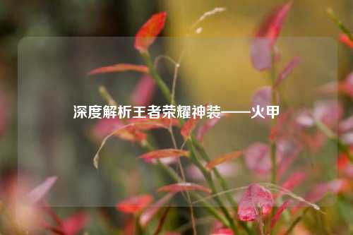 深度解析王者荣耀神装——火甲