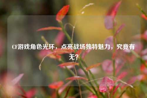 CF游戏角色光环,点亮战场独特魅力,究竟有无?