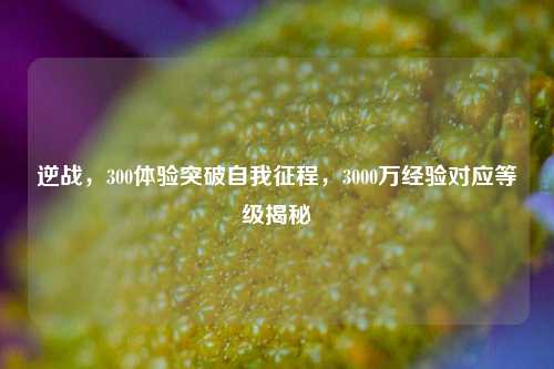 逆战，300体验突破自我征程，3000万经验对应等级揭秘