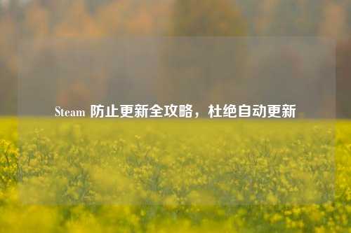 Steam 防止更新全攻略，杜绝自动更新